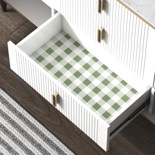 OSECAGE Green Peel and Stick Wallpaper Plaid Contact Paper 17.7"x197" - Image 4