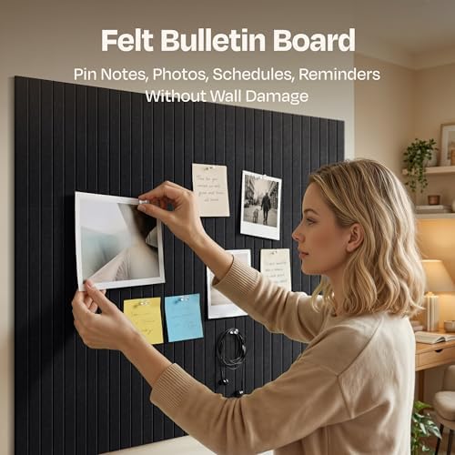 Large Cork Board Alternative 6-Pack Felt Bulletin Board Thick and Decorative - Image 2