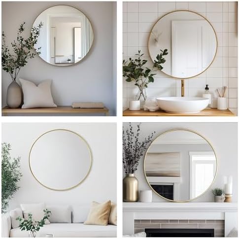 Oruii Small Round Mirror, 18 inch Gold Circle Mirror - Image 6