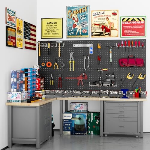 12 Pack 12-Inch X 24-Inch Metal Pegboard Wall Panels, Peg Boards - Image 7