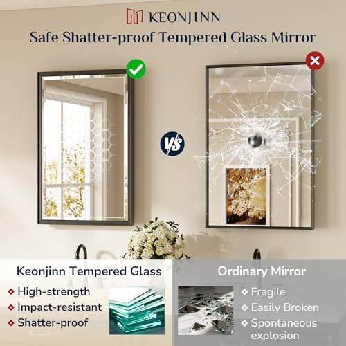 Keonjinn Black Framed Bathroom Mirrors - Image 6