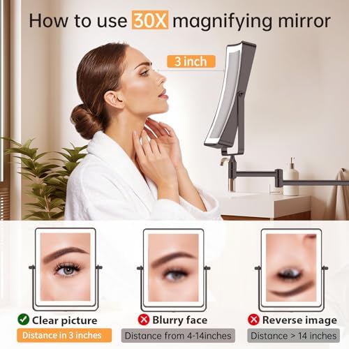 FASCINATE 8.7" 5000mAh Rechargeable Wall Mounted Makeup Mirror - Image 5
