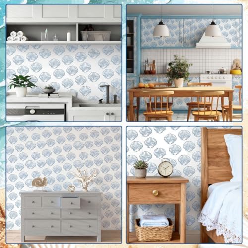 Colarr Coastal Shell Peel and Stick Wallpaper 17'' x 118'' Contact Paper - Image 6