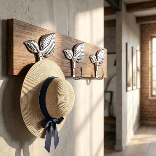 Heavy Duty Vintage Leaf Wall Hooks Set of 4 - Image 3