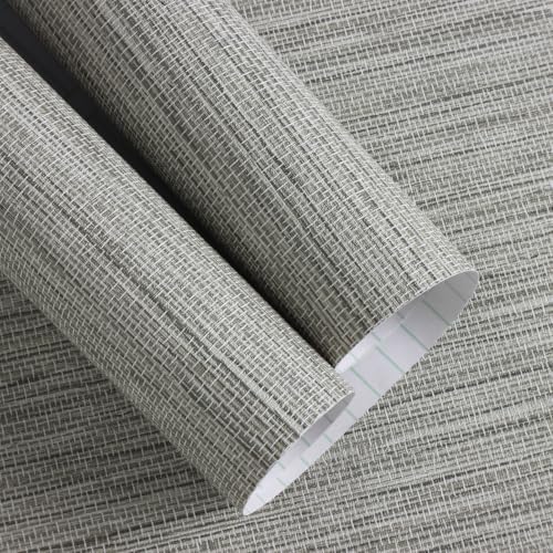 Grasscloth Peel and Stick Wallpaper Faux Linen 17.3in x 196.8in - Image 5