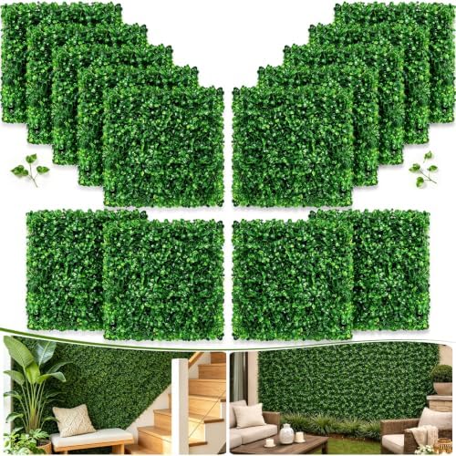 14 Pack Grass Wall Panels 10" x 10" UV Resistant Greenery Wall Panels by LifeisLuck