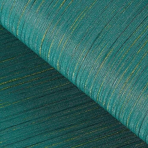 FunStick Teal Green Grasscloth Wallpaper Peel and Stick Textured Fabric Linen by FunStick