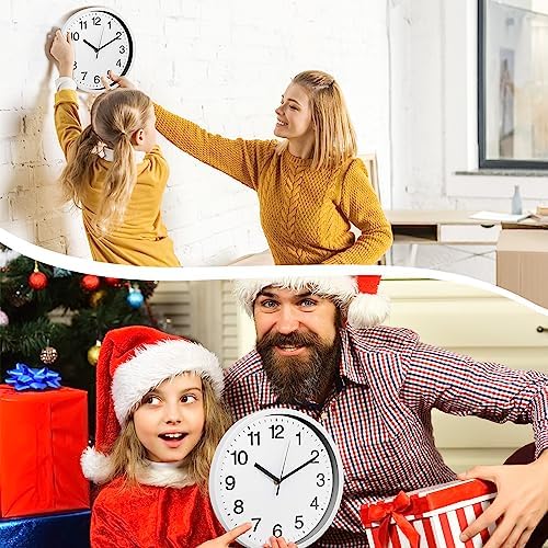 Inbagi 12 Pieces Silent Round Wall Clocks Non Ticking, 10 Inch - Image 3