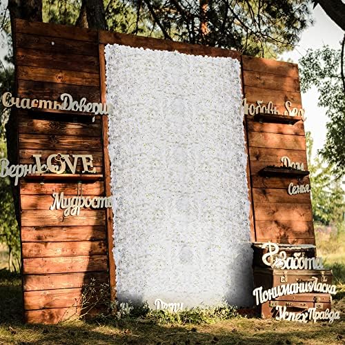BLOSMON Flower Wall Panel Backdrop Decor, Ivory White, 24 x 16 Inch - Image 4