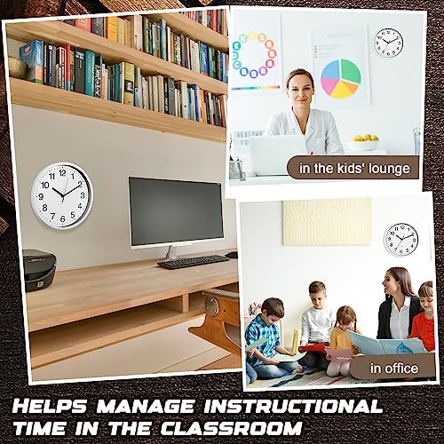 Inbagi 12 Pieces Silent Round Wall Clocks Non Ticking, 10 Inch - Image 6
