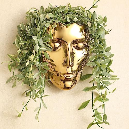 Face Vase, Ceramic Female Form Vase, Modern Sculpture Planter Pot, Human Face by Yuccasly