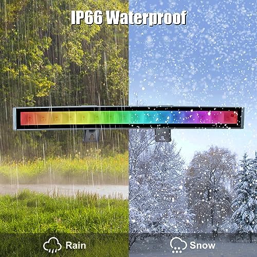 CREATESTAR RGB LED Wall Washer Light, IP66 Waterproof 48 W RGB LED Light Bar - Image 5