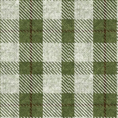 Livelynine Green Plaid Wallpaper Peel and Stick Farmhouse French Country Linen by Livelynine