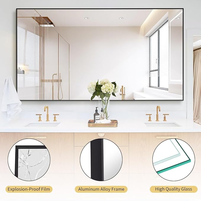 Koonmi 77"x38" Floor Mirror Full Length, Bedroom Floor Body Mirror - Image 3