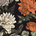 Orange Vintage Floral Peel and Stick Wallpaper 17.5" x 118" by XRUIBZI