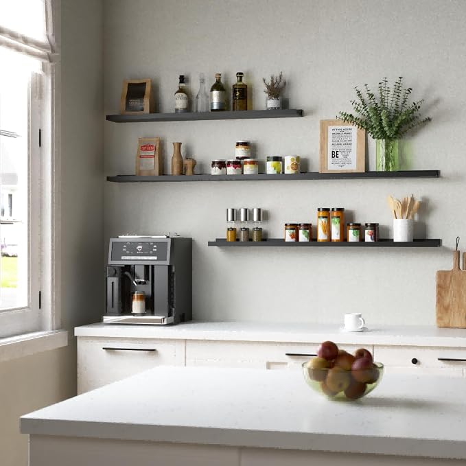 Boswillon 55.1 Inches Long Floating Shelves, 2 Set Modern Wall Shelf - Image 2
