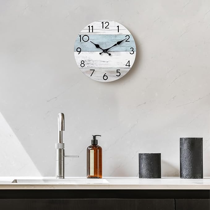 KECYET Wall Clock Silent Non-Ticking Wooden Clocks Battery Operated 12 Inch - Image 5