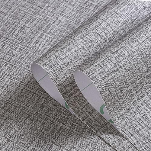 Grey Grasscloth Peel and Stick Wallpaper Gray Contact Paper 472inch Waterproof - Image 3