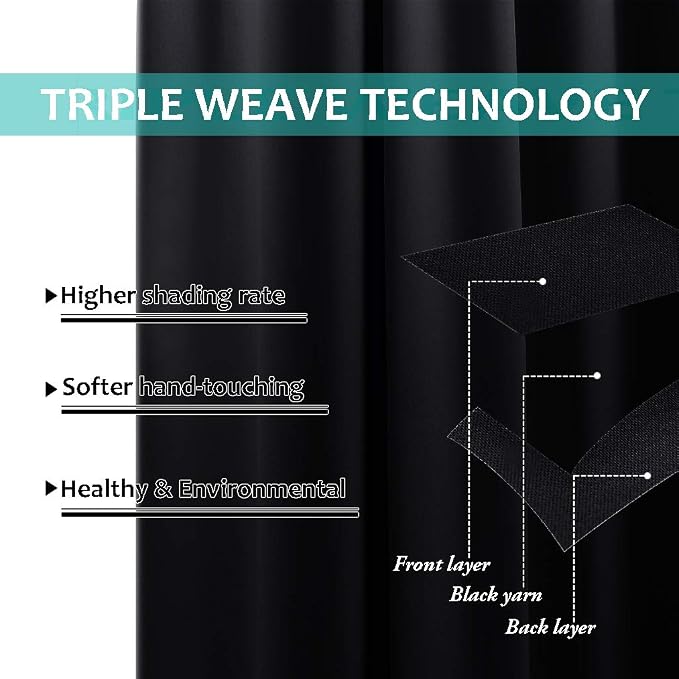 NICETOWN Cold Blocking 100% Blackout Curtains, Durable Black Lined Blackout - Image 5