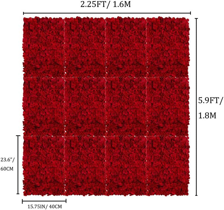 BLOSMON Red Flower Wall Backdrop - Image 2