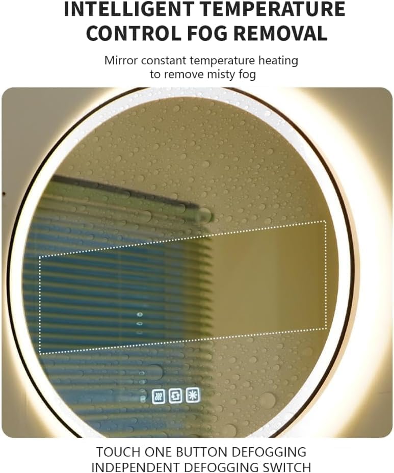 FLJ 32X32 inches Round LED Bathroom Mirror - Image 6