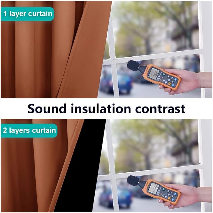 NICETOWN Full Shading Curtains 90 inches Long 2 Panels Set - Image 4