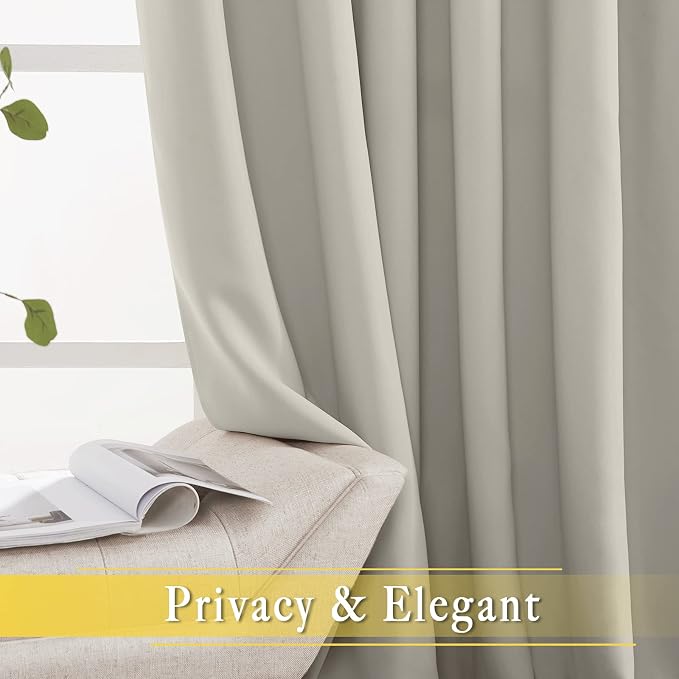 NICETOWN Bedroom Curtain Room Darkening Drapery 102 inches Length - Image 4