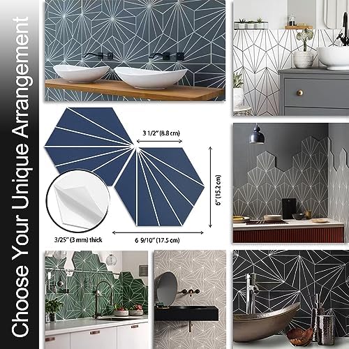 AULIGET Flower Vintage Hexagon Tile Peel and Stick Backsplash - Image 5