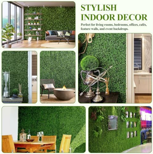 14 Pack Grass Wall Panels 10" x 10" UV Resistant Greenery Wall Panels - Image 7