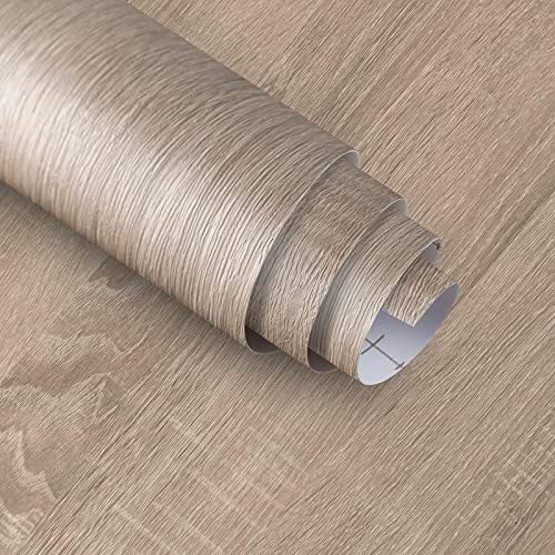 Boobest 15.7"x 354" Gray Wood Wallpaper Textured Peel and Stick Wallpaper by BoobestPeelStickWallpaper