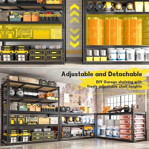 ROOMFAVE 48" W Garage Shelving Heavy Duty 2800LBS, 5 Tier, Industrial - Image 5