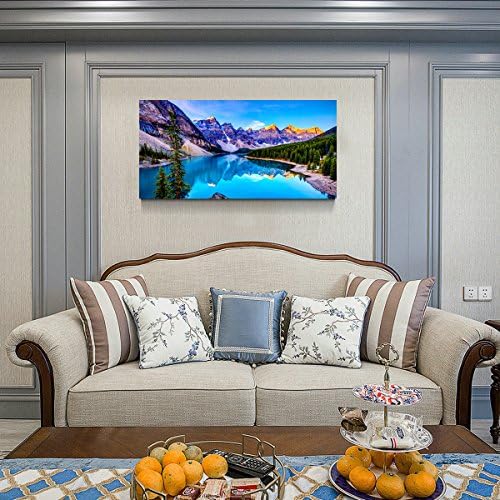 Haichuang Decor Art Moraine Lake Canvas Wall Art 57x28 Inches Framed Rocky - Image 6