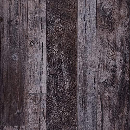 WENMER 17.71" x 118.1" Grey Wood Peel and Stick Shiplap Self-Adhesive Wallpaper by WENMER