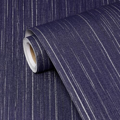 Navy Blue Grasscloth Peel and Stick Wallpaper Texture Contact Paper A Set of by Biyoeepeelstickwallpaper