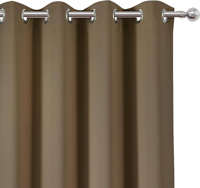 LEMOMO Brown Blackout Curtains 52 x 63 Inch Length/Set of 2 Curtain - Image 6