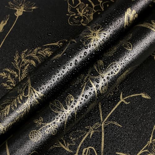 Safiyya Peel and Stick Modern Wallpaper Floral Birds Contact Paper Black and - Image 6