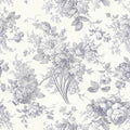 Jeweluck Gray White Floral Peel and Stick Wallpaper Vintage 16.9"x 118.1" by Jeweluck