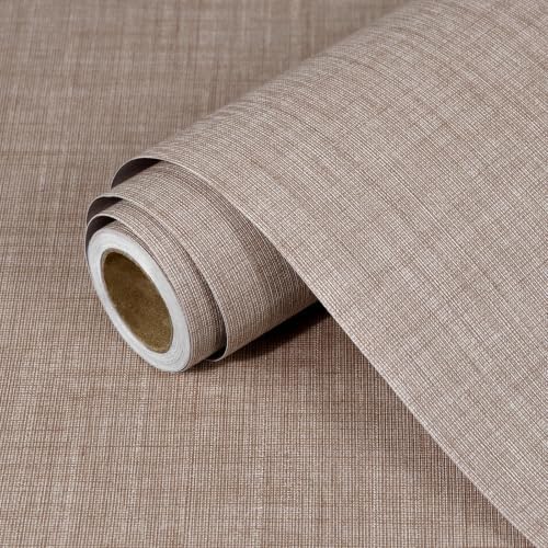 wishFIRE Grasscloth Peel and Stick Wallpaper 23.6"X200" Cinnamon Contact Paper by Unknown