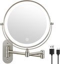 DECLUTTR 9" Wall Mounted Lighted Makeup Mirror, Rechargeable 1X/20X Magnifying by DECLUTTR