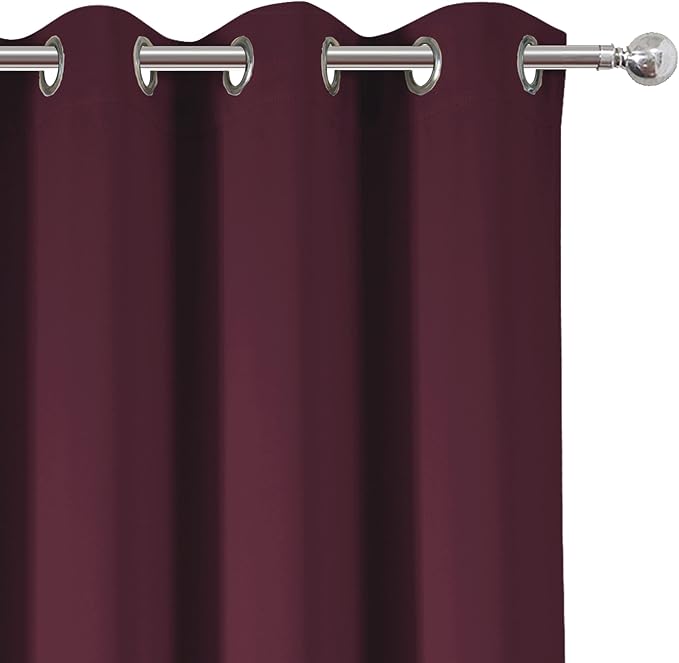 LEMOMO Burgundy Red Thermal Blackout Curtains/42 x 95 Inch/Set of 2 Panels Room - Image 7