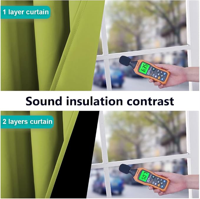 NICETOWN 100% Blackout Window Curtain Panels, Fresh Green, 2 Pieces, 52-inch - Image 4