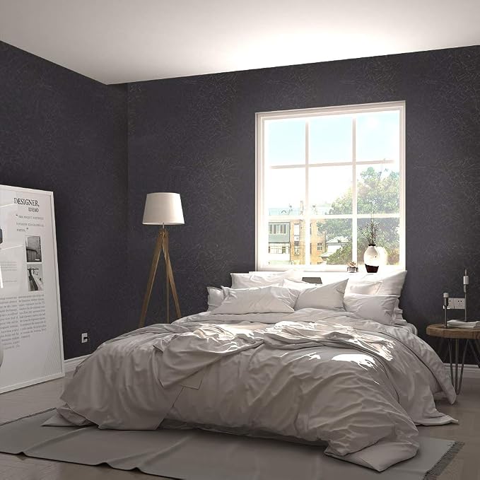 15.7" X 118" Black Silk Wallpaper Embossed Self Adhesive Peel and Stick - Image 5
