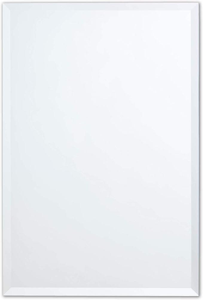 Better Bevel Frameless Rectangle Mirror | 18" x 40" Bathroom Wall Mirror by Better+Bevel