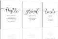 Framed Canvas Wall Art Hustle Quote, Office Wall Art, Positive Motivational Set by EPHANYART