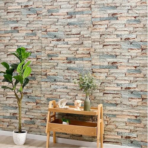 Waterproof Wall Panels 27.5" x 118" Faux Brick Wallpaper Peel and Stick Art - Image 3