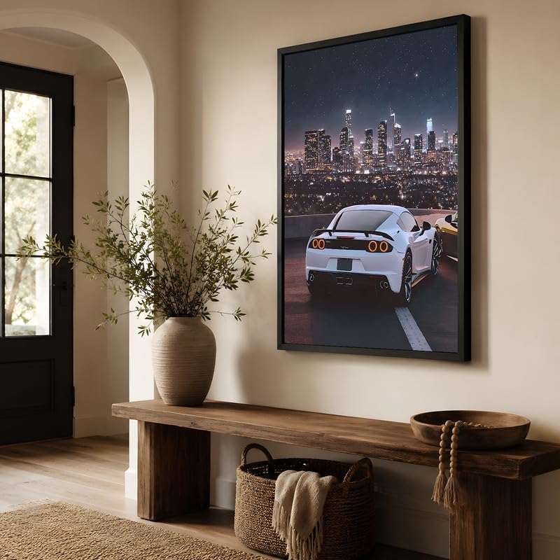 InkFlow Posters City Skyline Sports Car Canvas Poster - Image 4