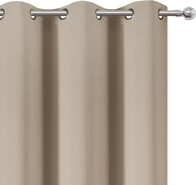 LEMOMO Khaki Blackout Curtains/38 x 54 Inch/Set of Two Panels Grommet Living - Image 6