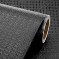 Livelynine Textured Black Peel and Stick Wallpaper 15.8x394 Inch Grasscloth by Livelynine