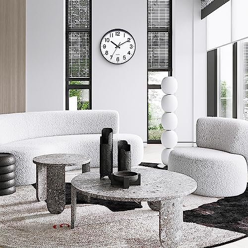 NUOVO 12 Inch Round Wall Clock Silent & Non-Ticking Simple Wall Clock Operated - Image 4