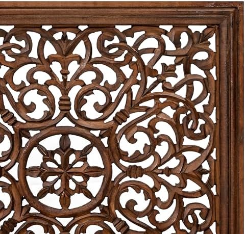 The Wooden Town Kashmiri Wall Decor Set of 4, 16x16 Wooden Panels - Image 3